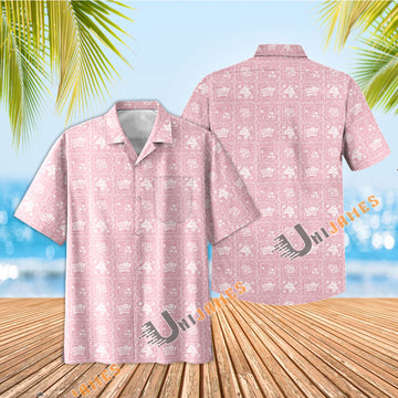 UniJames Lahaina Sailor - Blush Short Sleeve Hawaiian Shirt