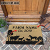 Uni Farm Animal Custom Farm Name Custom Year Coir Doormat