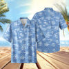 UniJames Honu 'Aukai - Blue Short Sleeve Hawaiian Shirt