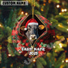 Uni Personalized Farm Name Merry Christmas Farm Plaid Acrylic Ornament (14 Breed Options)