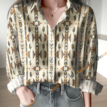 Uni Vintage Boho Tribal Pattern Casual Shirt