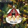 Uni Personalized Charolais Moo-ry Christmas Barn Acrylic Ornament