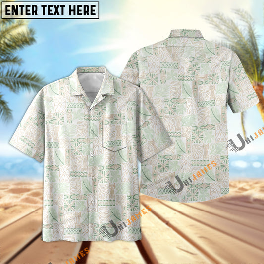 UniJames South Pacific Tapa - White Short Sleeve Hawaiian Shirt
