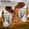 Uni Custom Name White Horse Lover 3D Hoodie