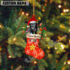 Uni Personalized Merry Christmas Cow Stocking Acrylic Ornament (14 Breed Options)