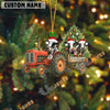 Uni Personalized Farm Tractor Christmas Ornament with Holstein & Tree Acrylic Ornament