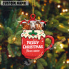 Uni Personalized Merry Christmas Farm Mug Cow Acrylic Ornament (14 Breed Options)
