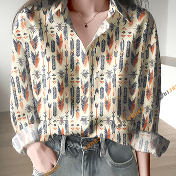 Uni Rustic Boho Ethnic Arrow Casual Shirt