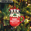 Uni Personalized Merry Christmas Farm Mug Cow Acrylic Ornament (14 Breed Options)