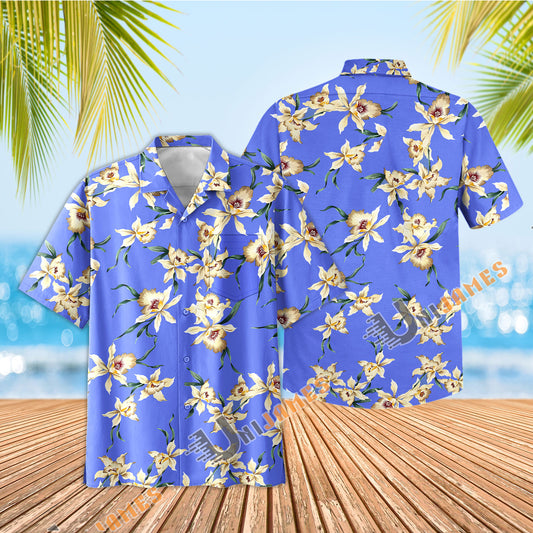 UniJames Star Orchid - Periwinkle Short Sleeve Hawaiian Shirt