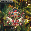 Uni Personalized Festive Cow Farm Envelope Acrylic Ornament (14 Breed Options)