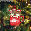 Uni Personalized Merry Christmas Farm Mug Cow Acrylic Ornament (14 Breed Options)
