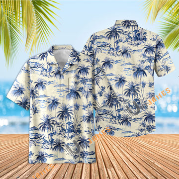UniJames Waikiki Beach - Blue Short Sleeve Hawaiian Shirt