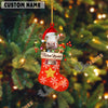 Uni Personalized Merry Christmas Cow Stocking Acrylic Ornament (14 Breed Options)