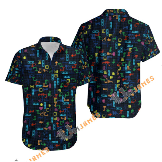 UniJames Comfort Arcade Series 3 Button Shirt, Hawaiian Shirt For Men