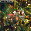 Uni Personalized Farm Tractor Christmas Ornament with Simmental & Tree Acrylic Ornament