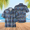 UniJames Lua Pele - Blue Short Sleeve Hawaiian Shirt