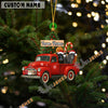 Uni Personalized Dexter Ornament – Red Christmas Truck & Farm Name Custom Shape Acrylic Ornament