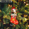 Uni Personalized Merry Christmas Cow Stocking Acrylic Ornament (14 Breed Options)