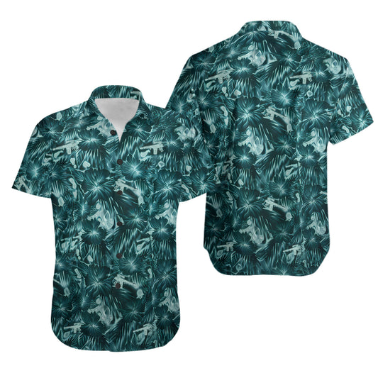 UniJames Comfort Thermal Ops (Teal) Button Shirt, Hawaiian Shirt For Men