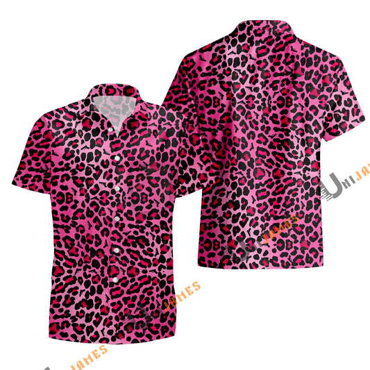UniJames Comfort Leopard (Pink) Button Down For Men