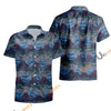 UniJames Lua Pele - Blue Short Sleeve Hawaiian Shirt
