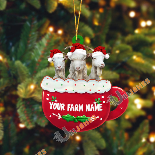 Uni Goat Christmas Cup Custom Shape Acrylic Ornament