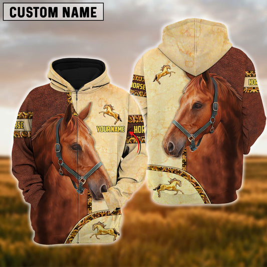 Uni Custom Name Horse Lovers 3D Hoodie