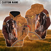 Uni Custom Name Horse Light Brown 3D Printed Hoodie