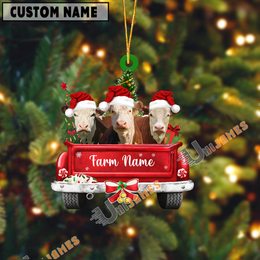 Uni Hereford Christmas Car Custom Shape Acrylic Ornament