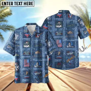 UniJames Willie Nelson American Icon - Navy Short Sleeve Hawaiian Shirt