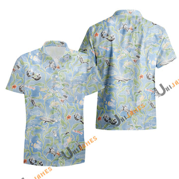 UniJames Monterey Bay - Faded Denim Short Sleeve Hawaiian Shirt
