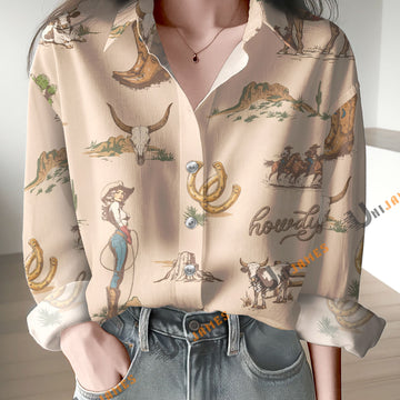 Uni Howdy Cowboy Retro Casual Shirt