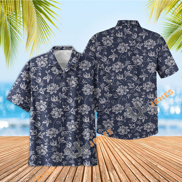 UniJames Classic Pareau Performance Polo - Insignia Blue Short Sleeve Hawaiian Shirt