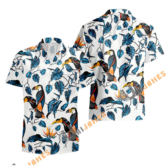 UniJames Comfort Two-Cans Button Shirt, Hawaiian Shirt For Men