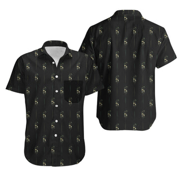UniJames Comfort Jolly Roger Button Shirt, Hawaiian Shirt For Men