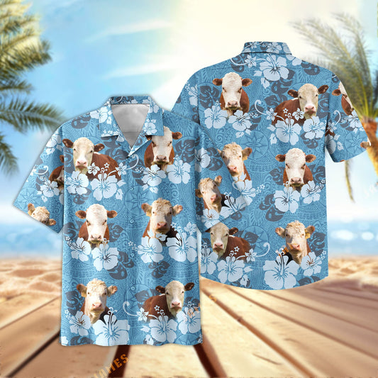 Uni Hereford Tribal Flowers Hawaiian Shirt