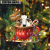Uni Personalized Moo-ry Christmas Cocoa Mug Acrylic Ornament (14 Breed Options)