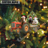 Uni Personalized Farm Tractor Christmas Ornament with Horse & Tree Acrylic Ornament