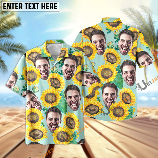Unique Custom Image Happy Sunflowers Floral Farm 3D Hawaiian Shirt