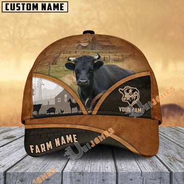 Uni Dexter Farm Country Customized Name Brown Leather Pattern Cap