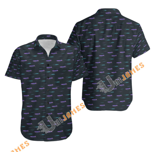UniJames Comfort Smuggler (Black) Button Shirt, Hawaiian Shirt For Men