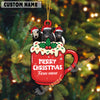 Uni Personalized Merry Christmas Farm Mug Cow Acrylic Ornament (14 Breed Options)