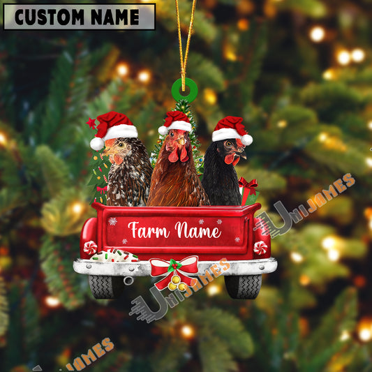Uni Chicken Christmas Car Custom Shape Acrylic Ornament