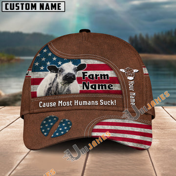 Uni Speckle Park US Flag Customized Name And Farm Name Cap