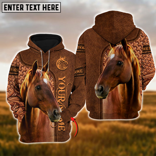 Uni Custom Name Horse Brown 3D Printed Hoodie
