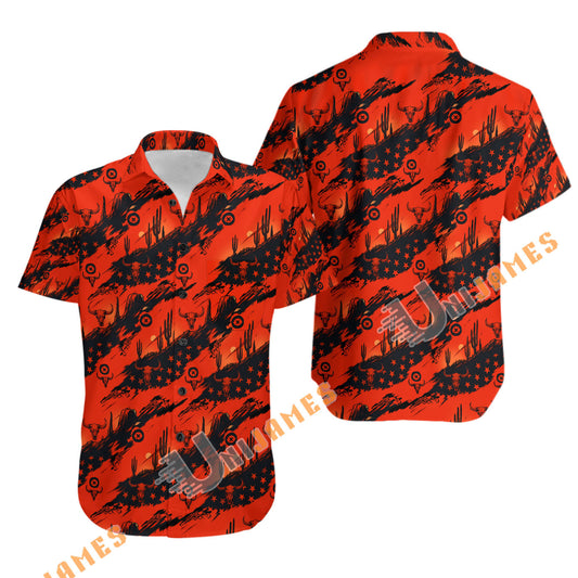UniJames Comfort The Dead Eye Button Shirt, Hawaiian Shirt For Men
