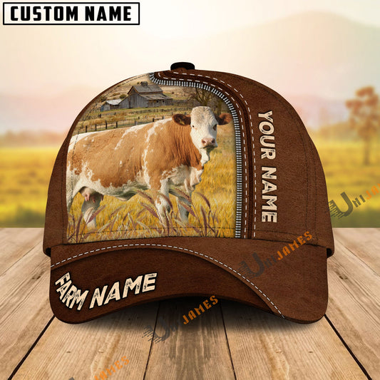 Uni Simmental Personalized Name And Farm Name Cap