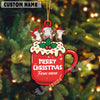 Uni Personalized Merry Christmas Farm Mug Cow Acrylic Ornament (14 Breed Options)