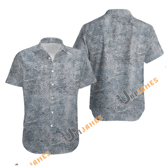 UniJames Molokai Channel - Black Short Sleeve Hawaiian Shirt
